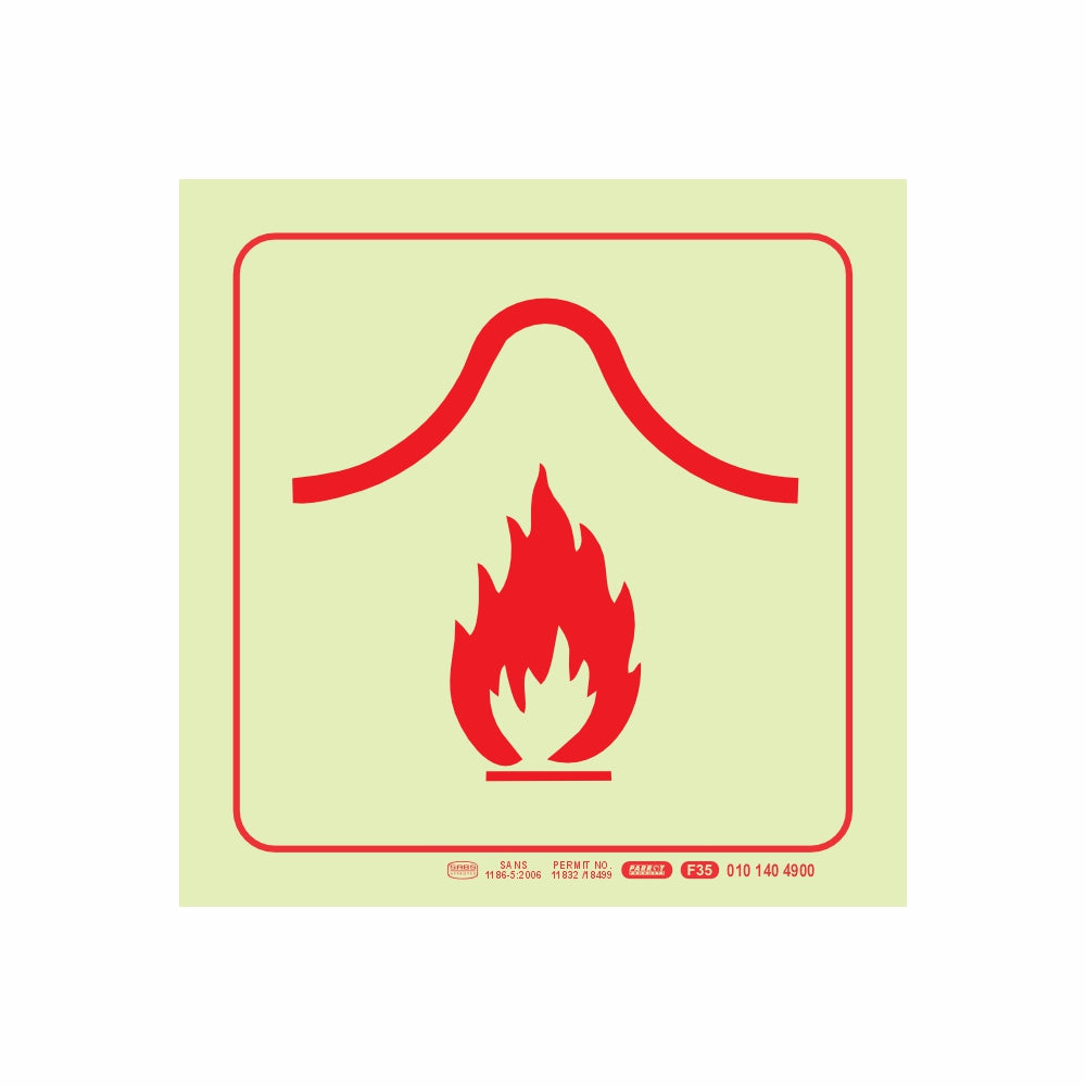 PHOTOLUMINESCENT 190MM SAFETY SIGN - F35-FIRE BLANKET