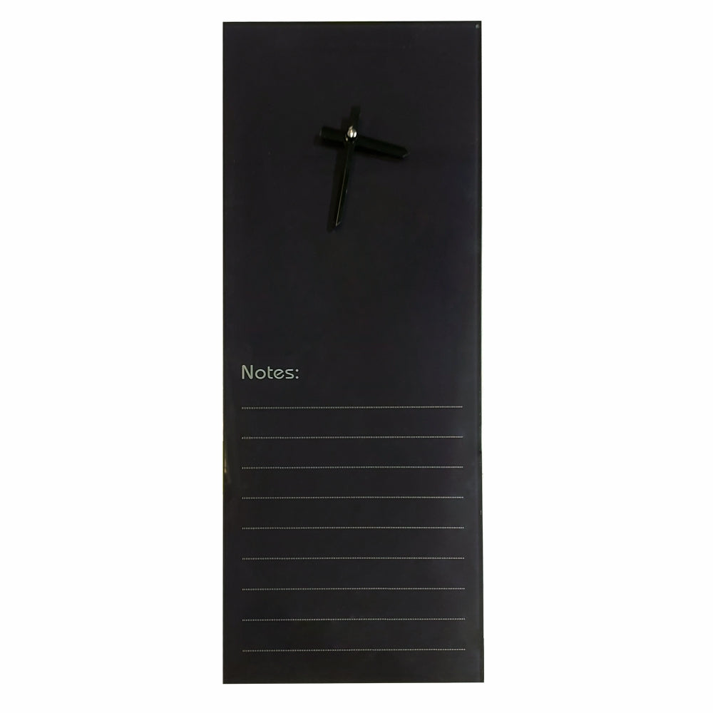 Glass Clock With Notes (200 x 580mm - Black)