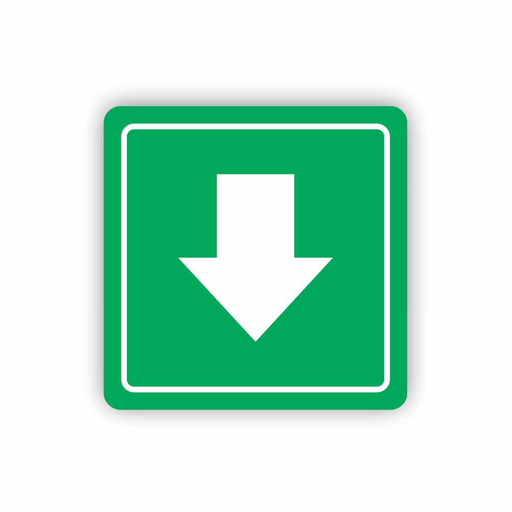 Green Arrow Symbolic Sign - Printed on White ACP (150 x 150mm)