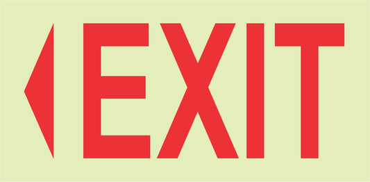 Photoluminescent 190MM Safety Sgn - E4-Exit+Arrow Down