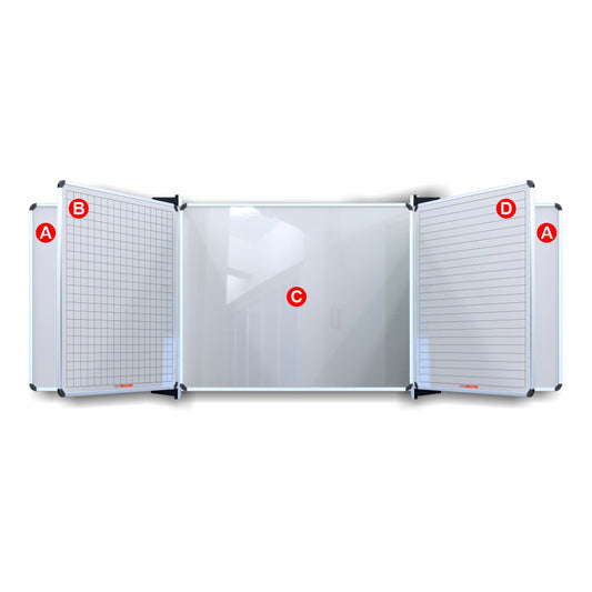 Educational Board Magnetic Whiteboard (1220*1210 - Squares 1 Side - Swing Leaf - Option B)