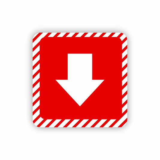 White Arrow with Red Symbolic Sign on White ACP (150 x 150mm)