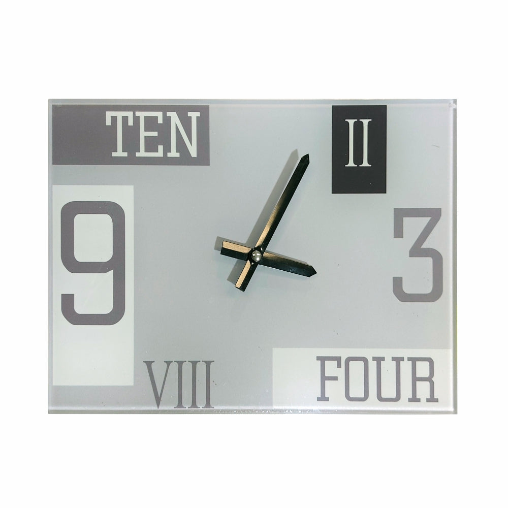 Glass Clock (210 x 300mm - Grey)