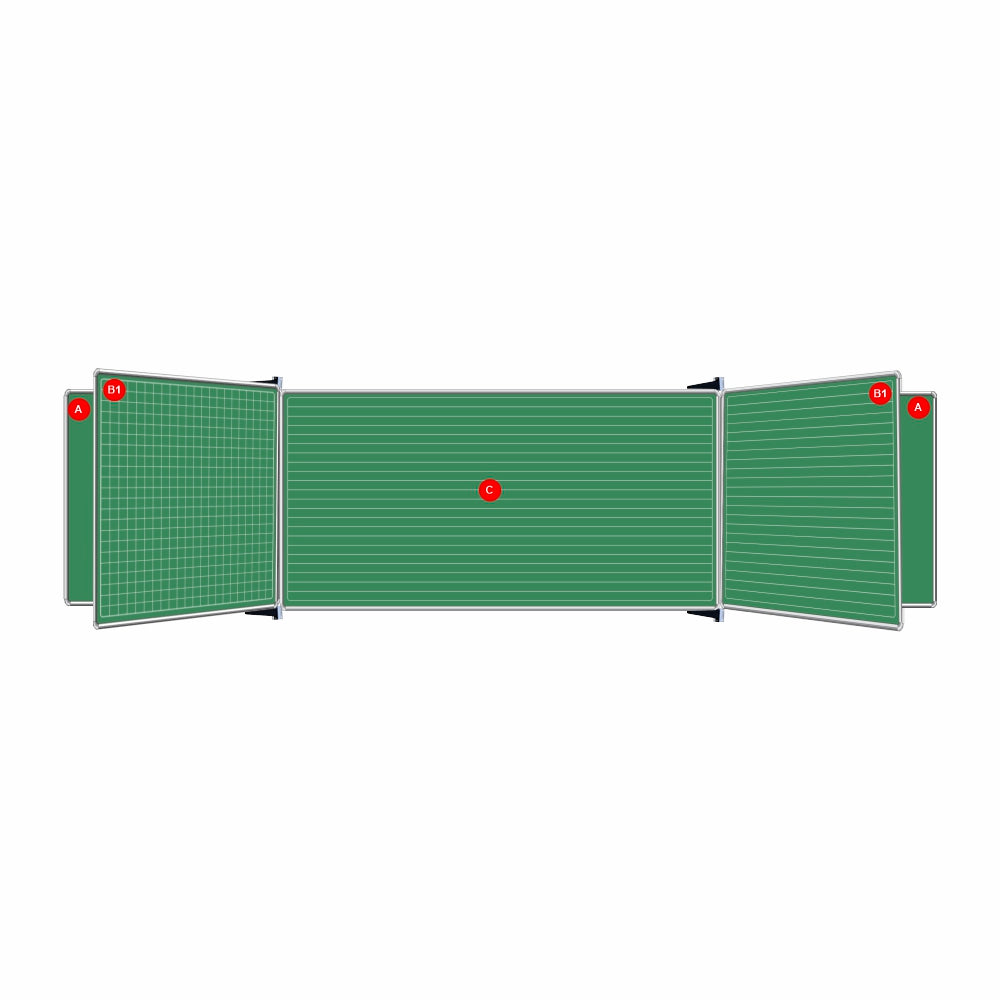 Educational Board Non-Magnetic Chalkboard (1220*910 - Squares and Lines - Swing Leaf - Option B)
