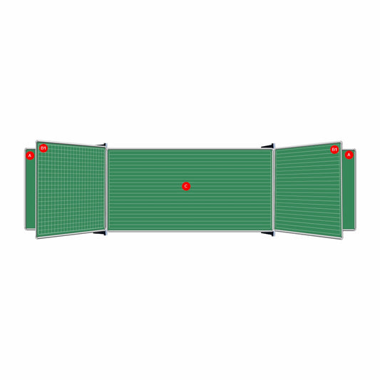 Educational Board Non-Magnetic Chalkboard (1220*910 - Squares and Lines - Swing Leaf - Option B)