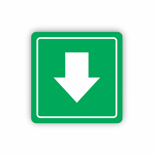 Green Arrow Symbolic Sign - Printed on White ACP (150 x 150mm)