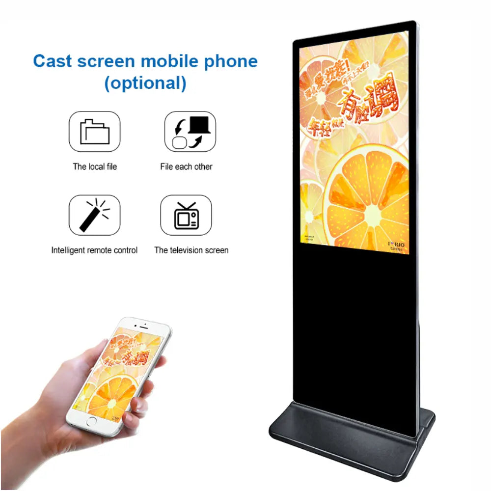 Parrot Touch LED - 43 Inch Touch Standing Kiosk (Black)